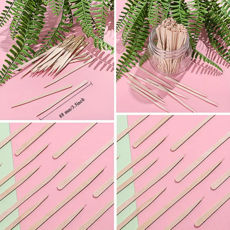 200 Pcs Eyebrow Wax Sticks and Applicator Tongue Depressors