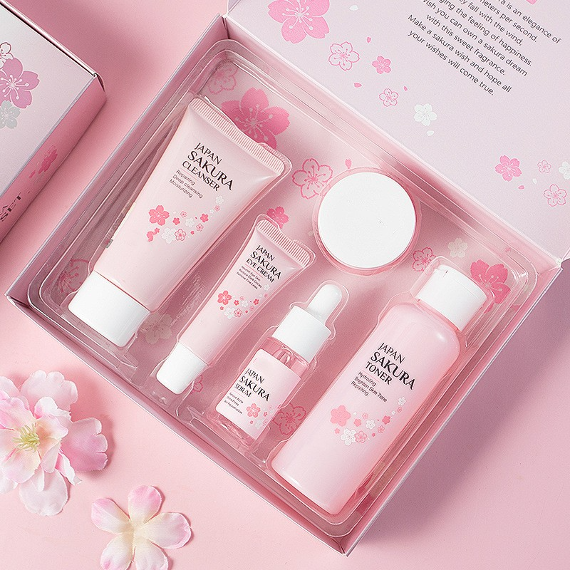 Japan Sakura Brightening Skincare Kit (5-Piece Set)
