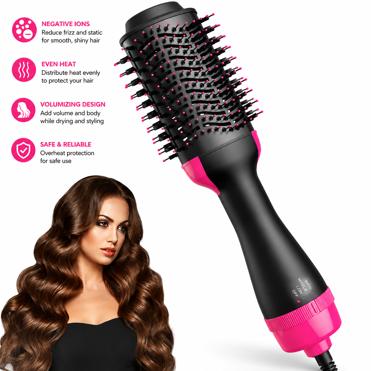 3-in-1 Automatic Hair Straightening Comb with Ions