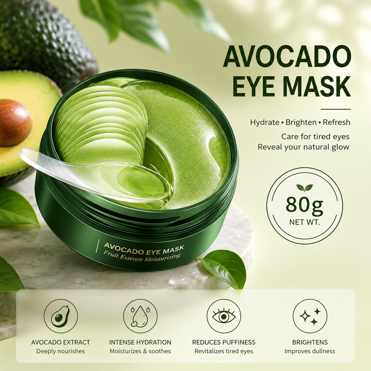 Avocado & Gold Under Eye Mask