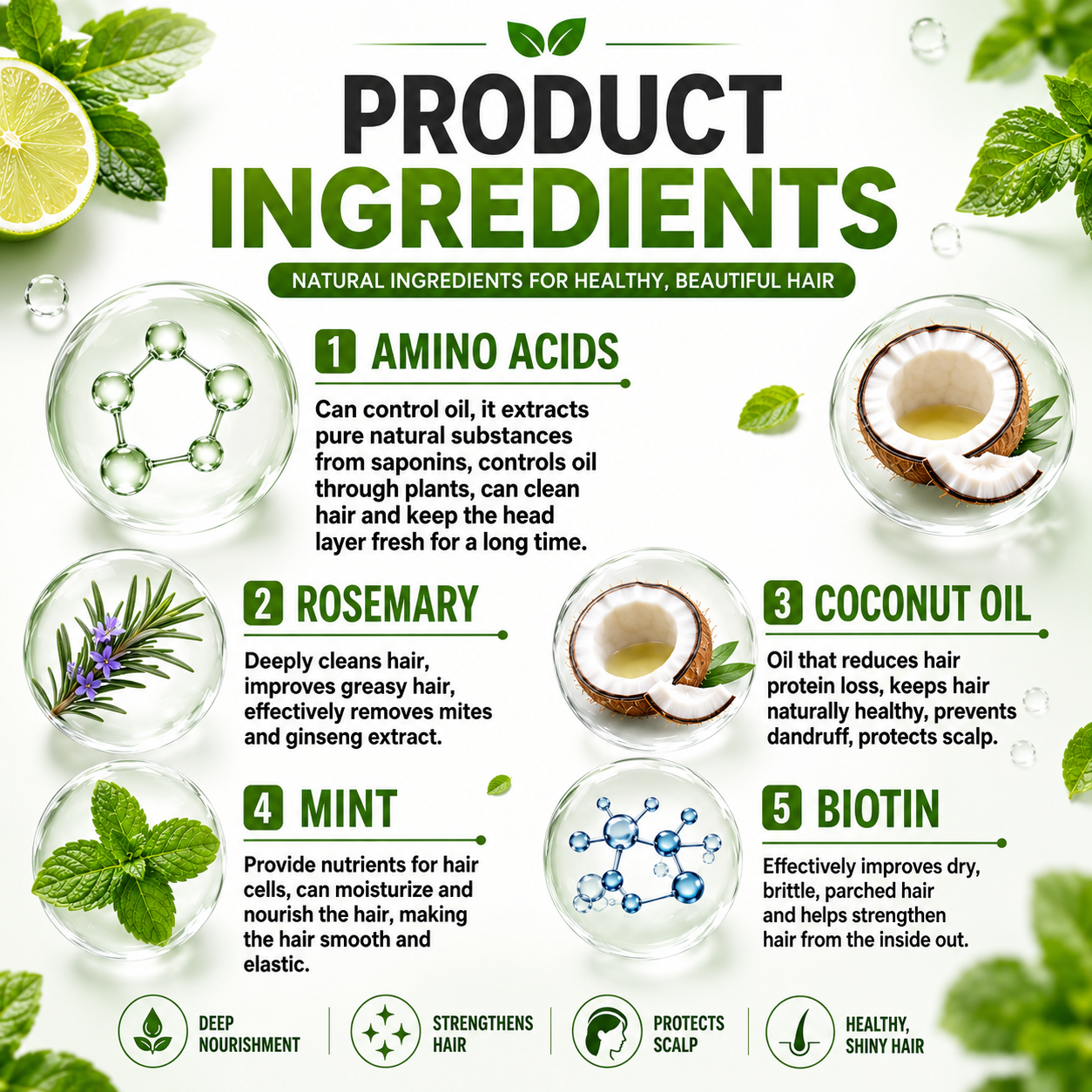 EELHOE Rosemary Mint Strengthening Shampoo with Biotin