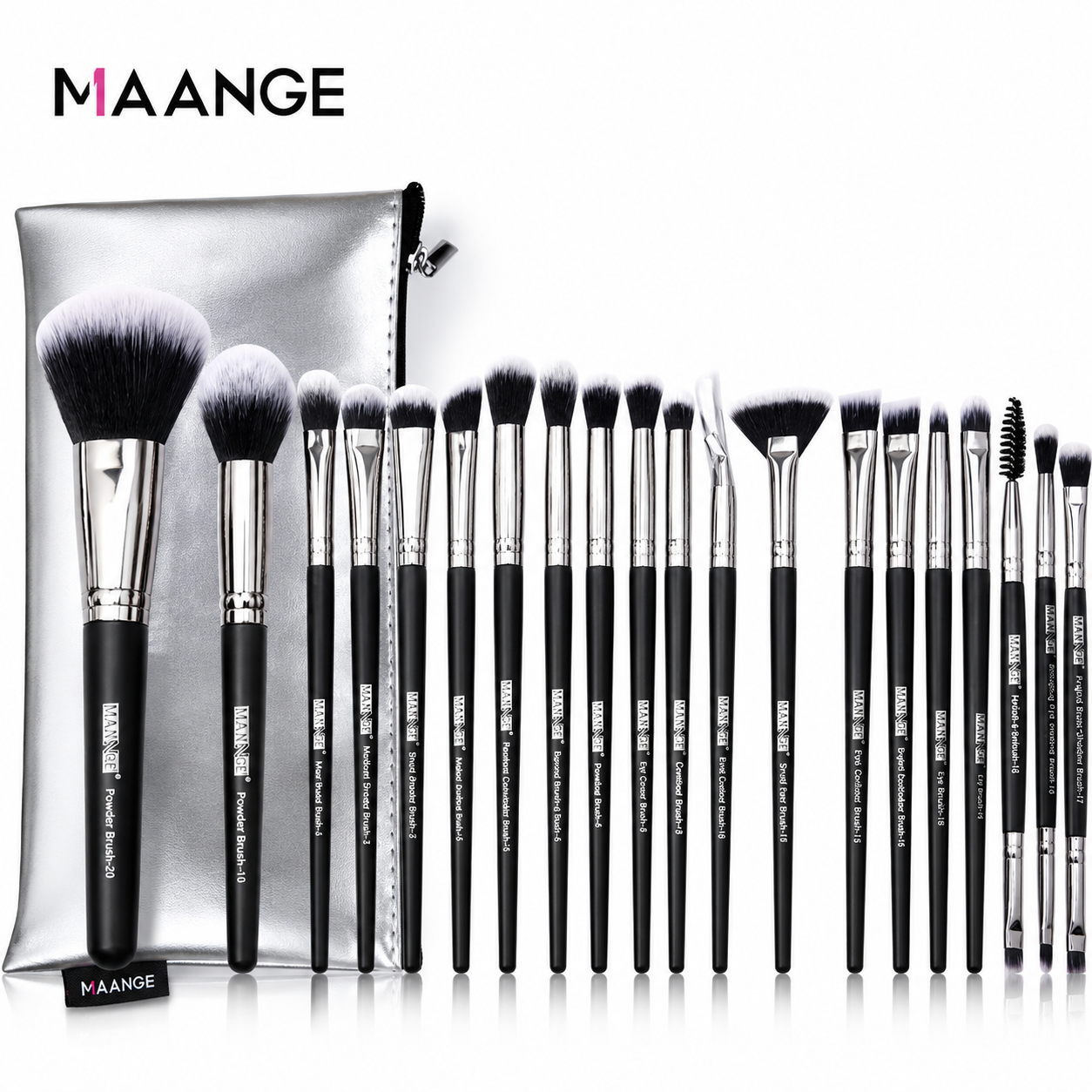 MAANGE 20-Piece Professional Makeup Brush Set with Cosmetic Bag
