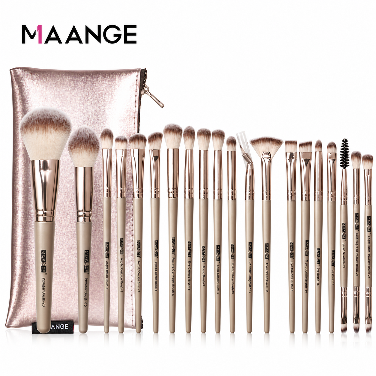 MAANGE 20-Piece Professional Makeup Brush Set with Cosmetic Bag