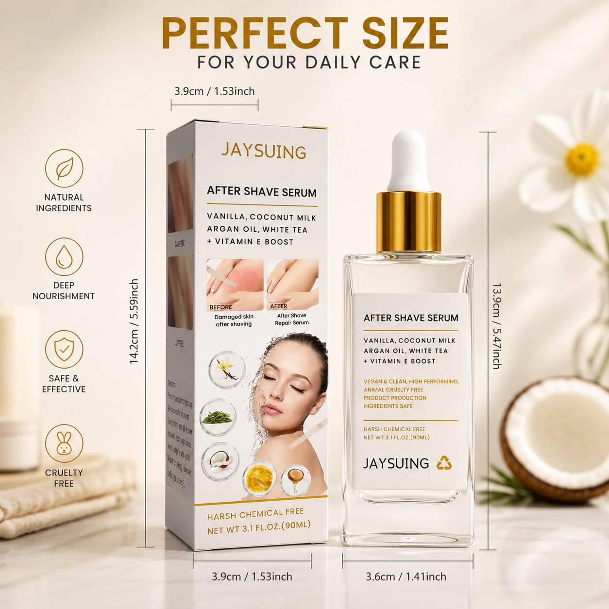 Vanilla & Coconut After Shave Repair Serum for Bikini Zone & Legs