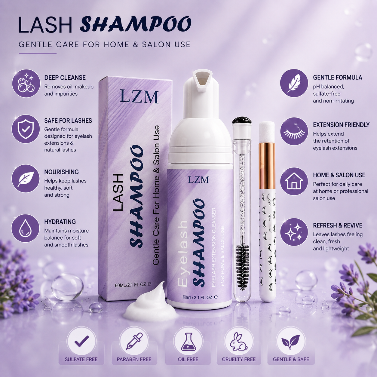 LZM Lash Extension Cleanser Kit