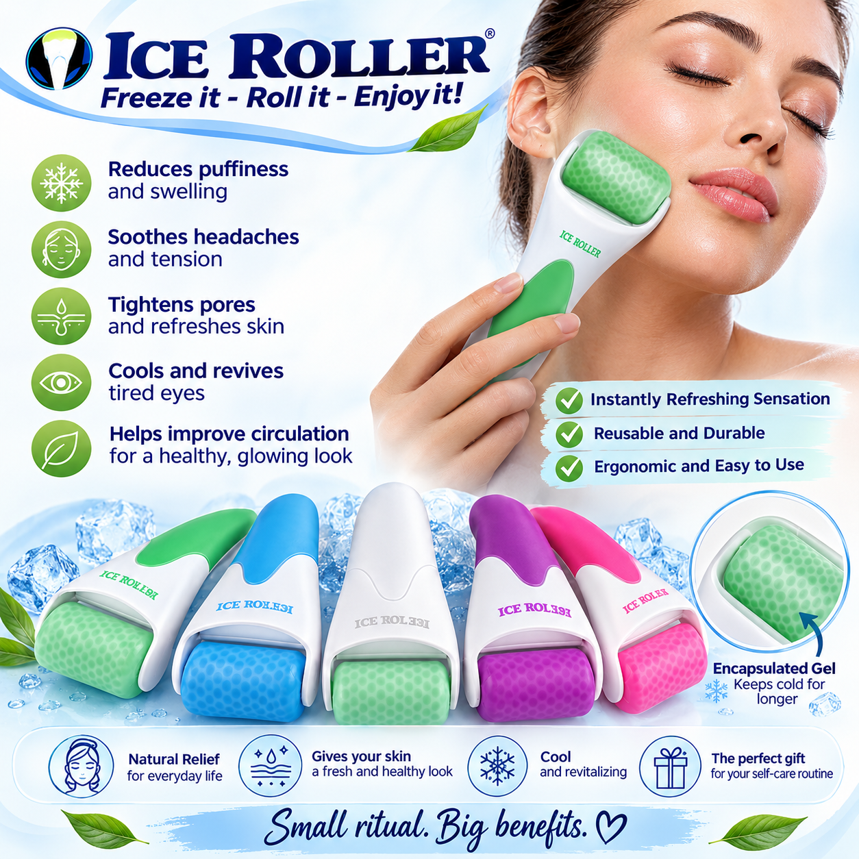 Ice Roller Facial Massage Tool for Beauty Care