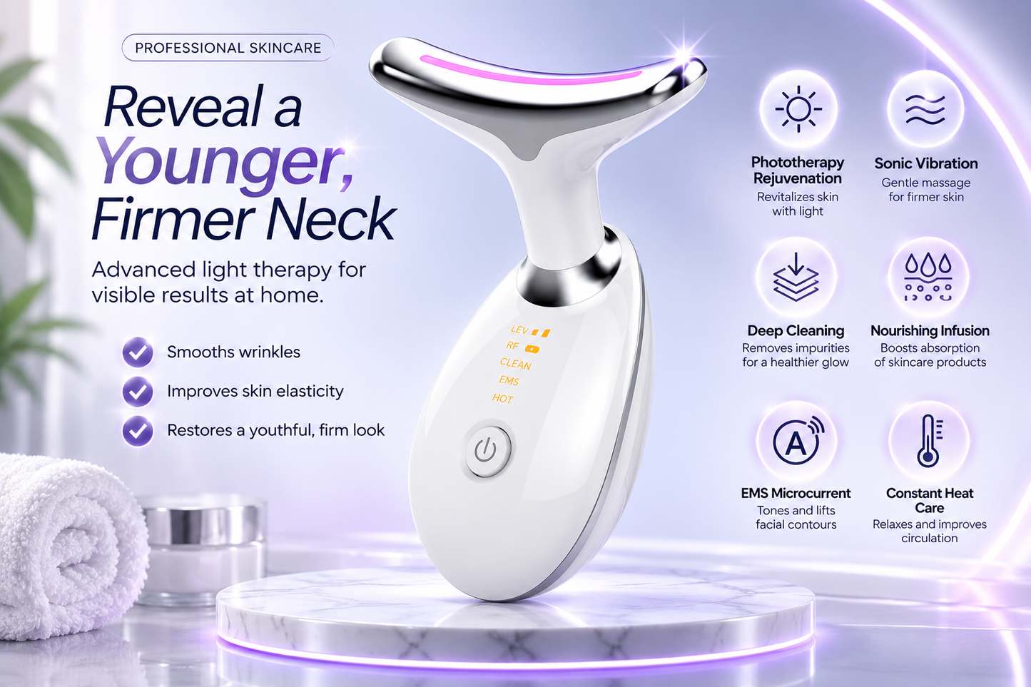 Premium Sonic Neck &amp; Face LED Lifting Device