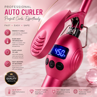 Professional 9mm Tight Curls Curling Iron with LCD Display