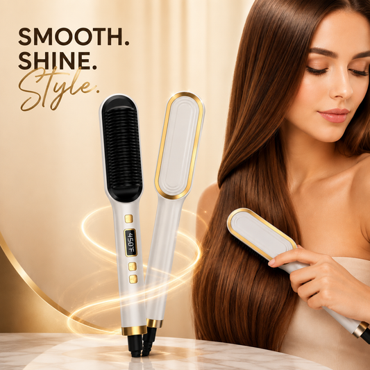 2-in-1 Ionic Hair Straightening Brush & Styling Comb