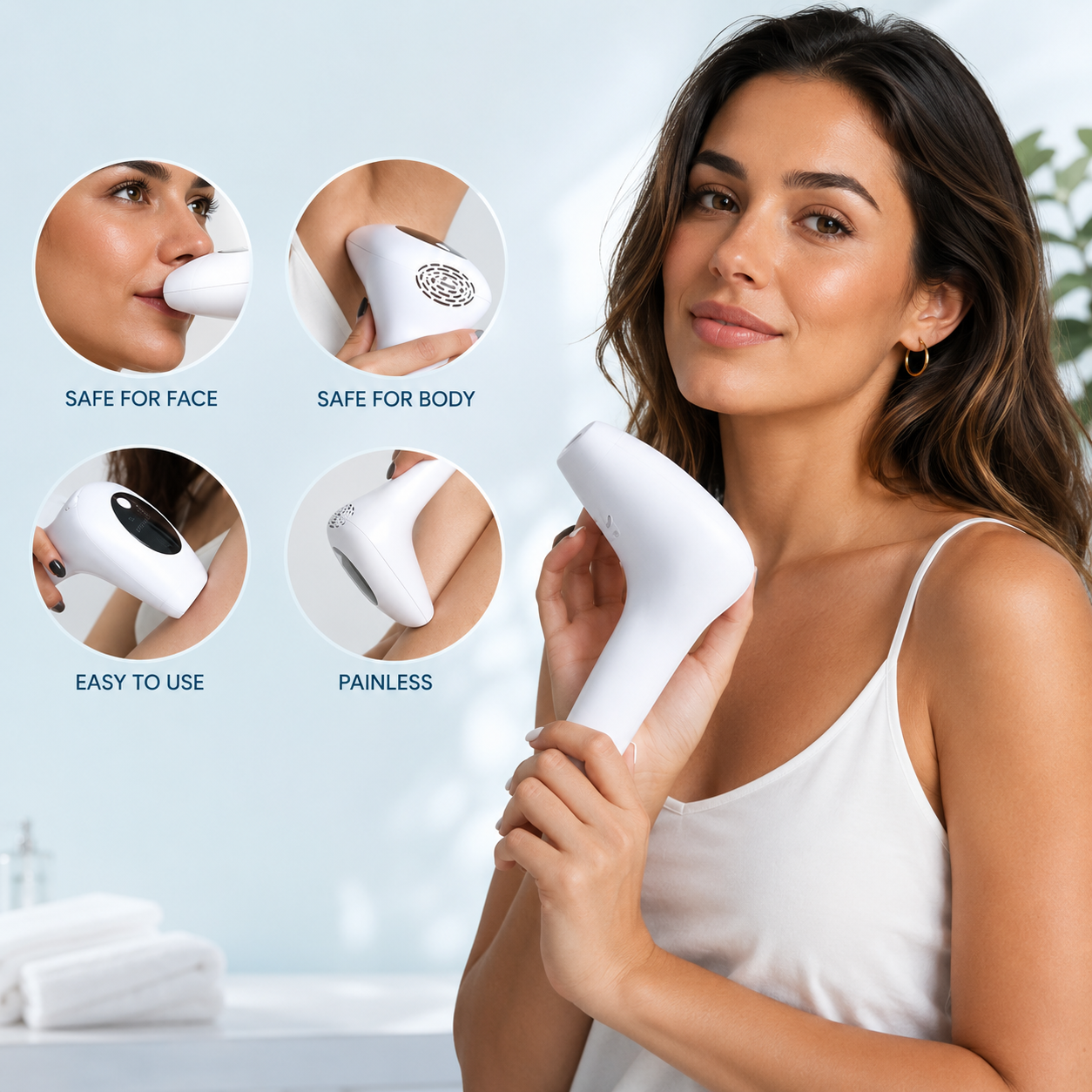 Professional IPL Laser Hair Removal Device - Painless Permanent Hair Remover