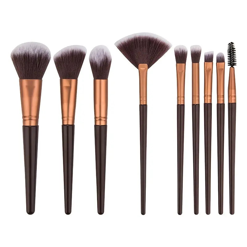 Premium 9-Piece Synthetic Makeup Brush Set
